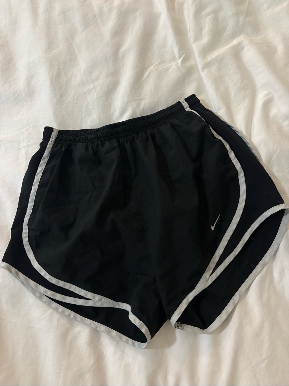 Nike Women's Black Tempo Shorts with White Trim
